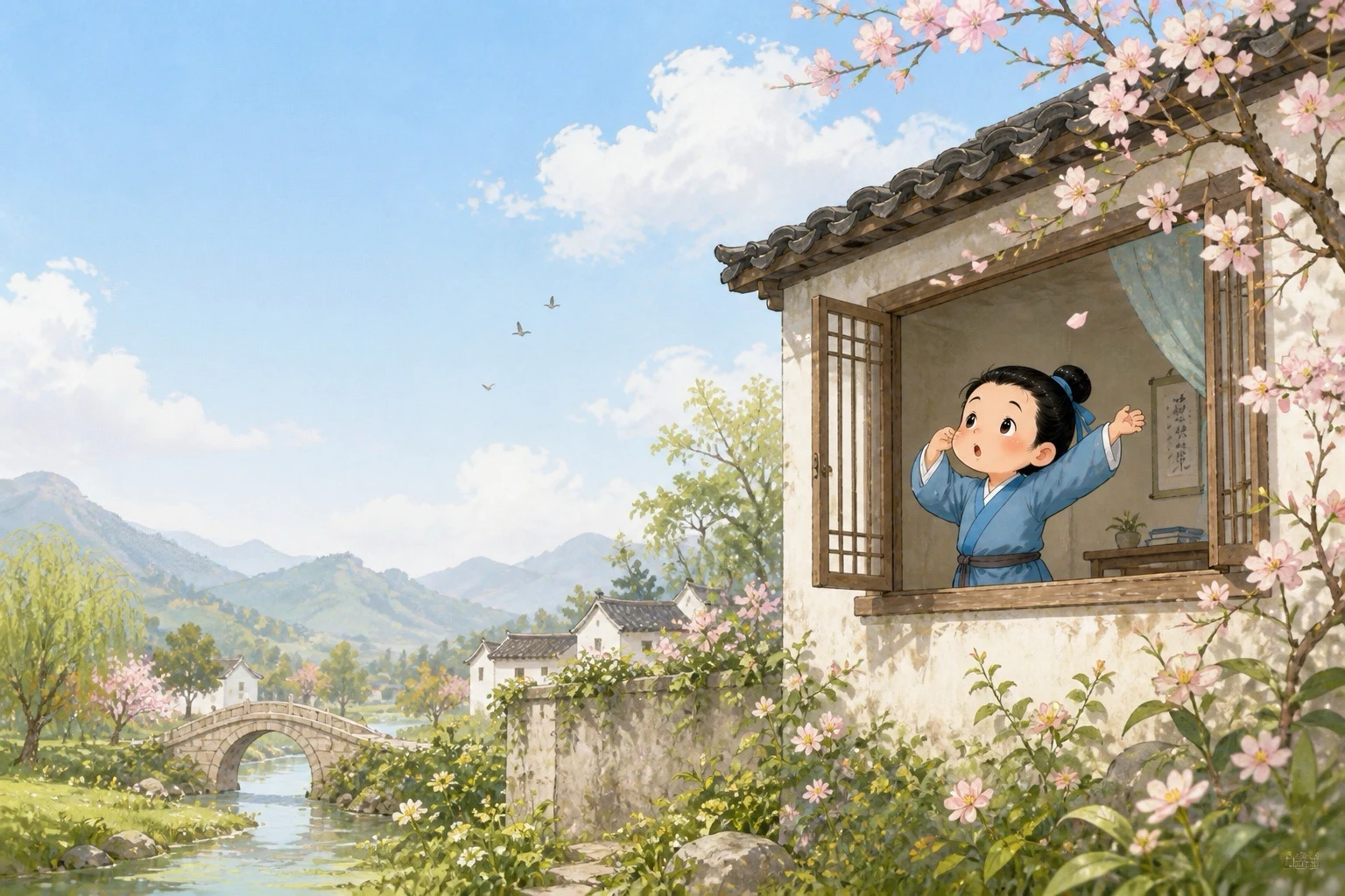 春晓 — Spring Morning illustration