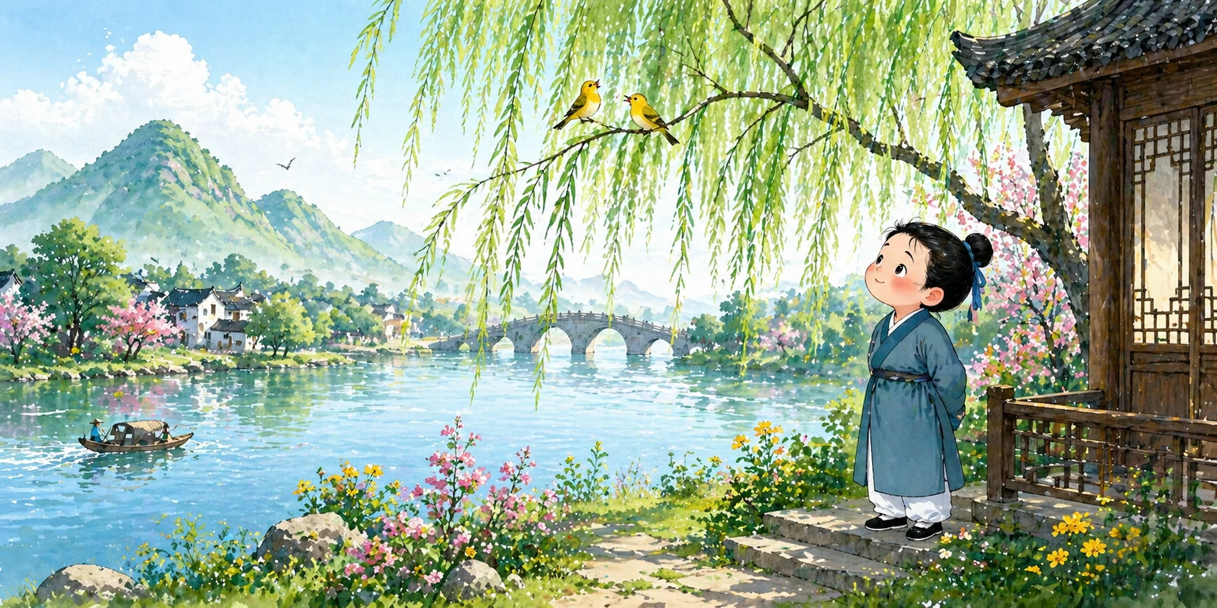 绝句 — Quatrain illustration