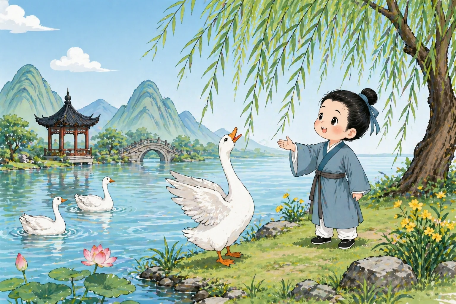 咏鹅 — Ode to the Goose illustration