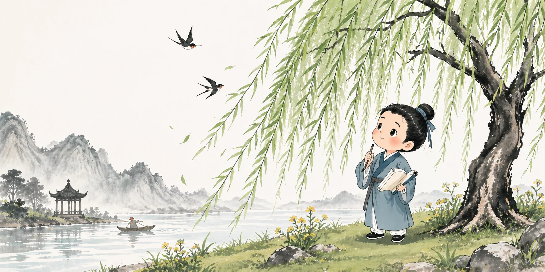 咏柳 — Ode to the Willow illustration