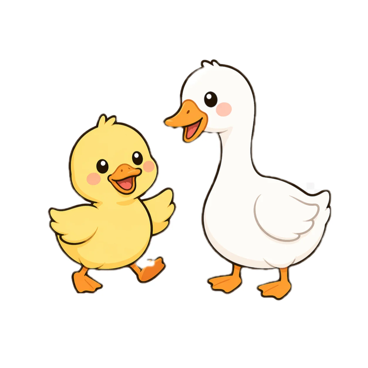 鸭和鹅 — Chinese nursery rhyme illustration