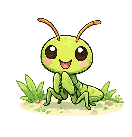 小螳螂 — Chinese nursery rhyme illustration
