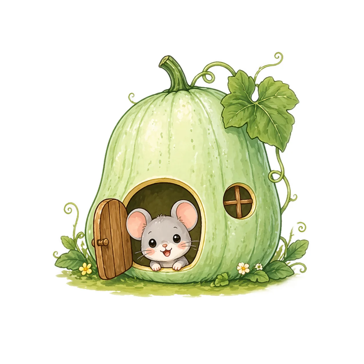 小老鼠的家 — Chinese nursery rhyme illustration