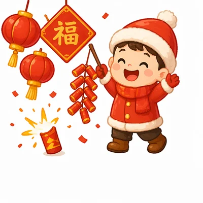 过年了 — Chinese nursery rhyme illustration