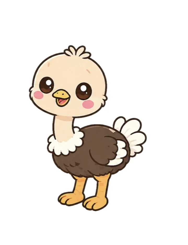 小鸵鸟 — Chinese nursery rhyme illustration