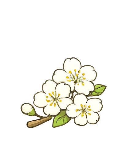 梨花 — Chinese nursery rhyme illustration