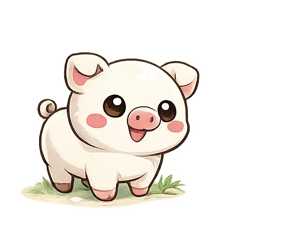 小白猪 — Chinese nursery rhyme illustration