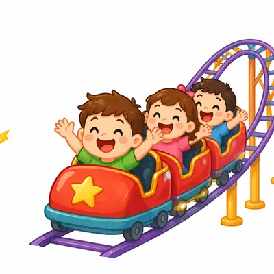 过山车 — Chinese nursery rhyme illustration