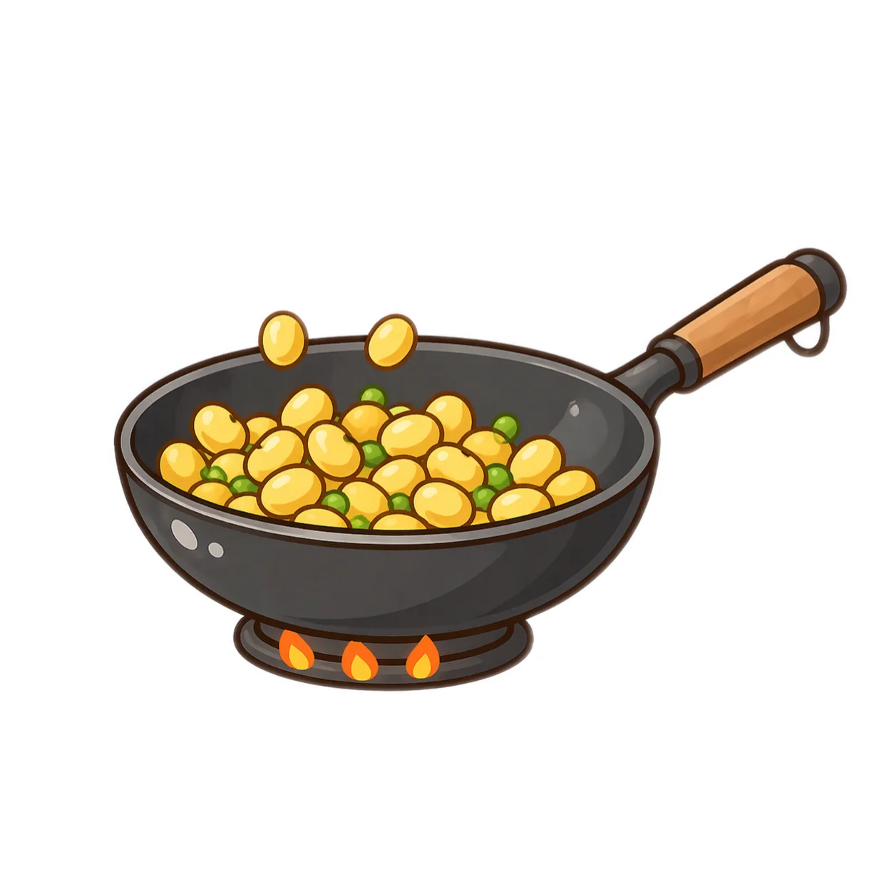 炒豆豆 — Chinese nursery rhyme illustration