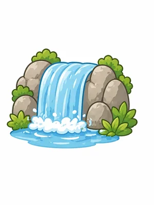 瀑布 — Chinese nursery rhyme illustration
